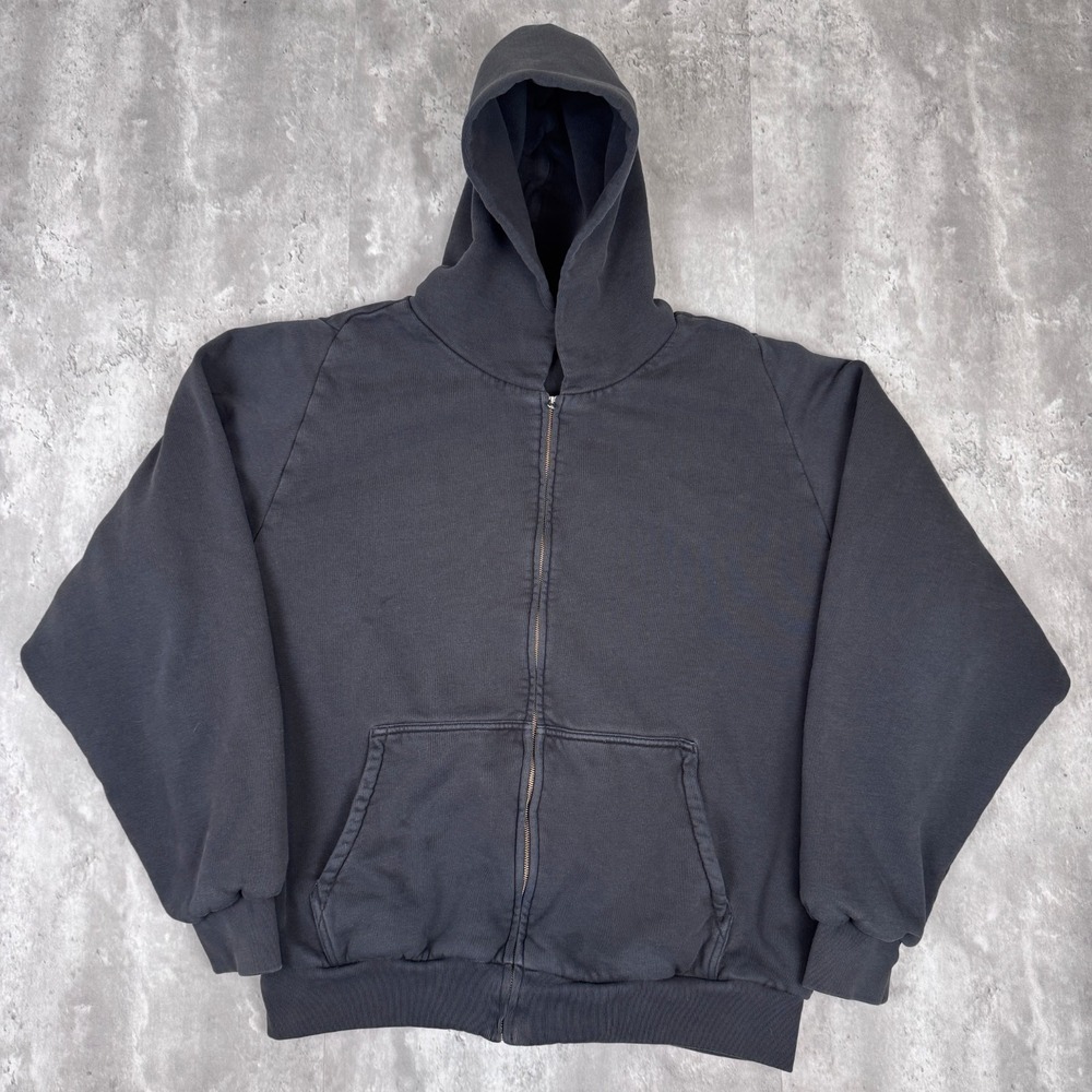 Yeezy x Gap x Balenciaga H14 Double Face Full Zip Hoodie Mens XL YZY Black